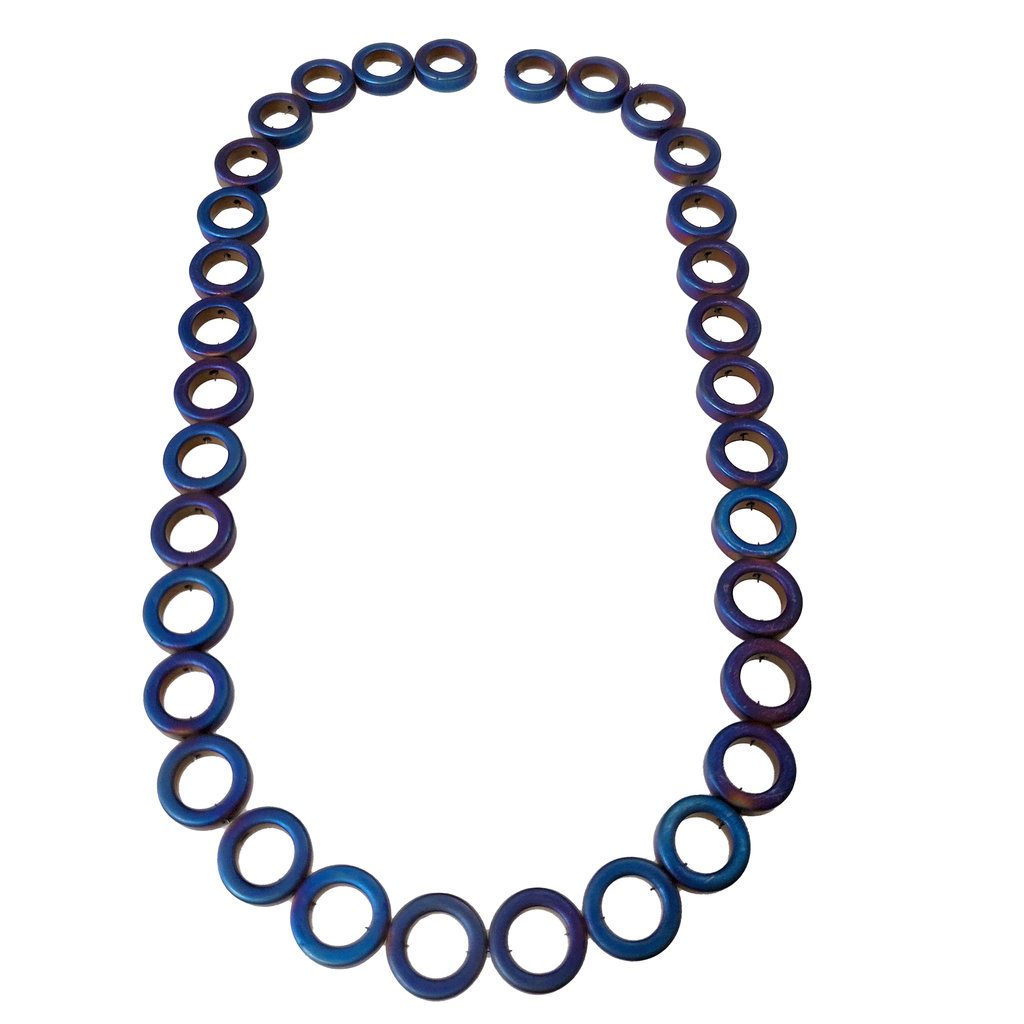 Donut Hematite Beads 12mm 16" Strand