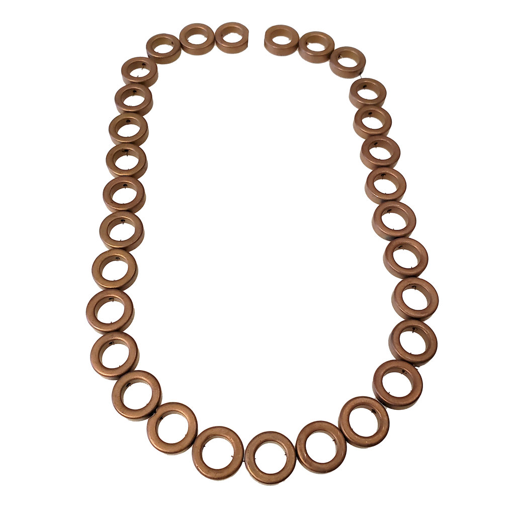 Donut Hematite Beads 12mm 16" Strand