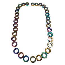 Donut Hematite Beads 12mm 16" Strand