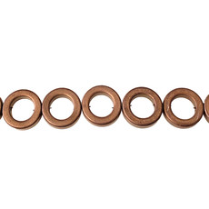 Donut Hematite Beads 12mm 16" Strand