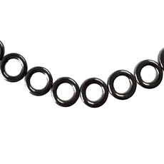 Donut Hematite Beads 10mm 16" Strand Gunmetal