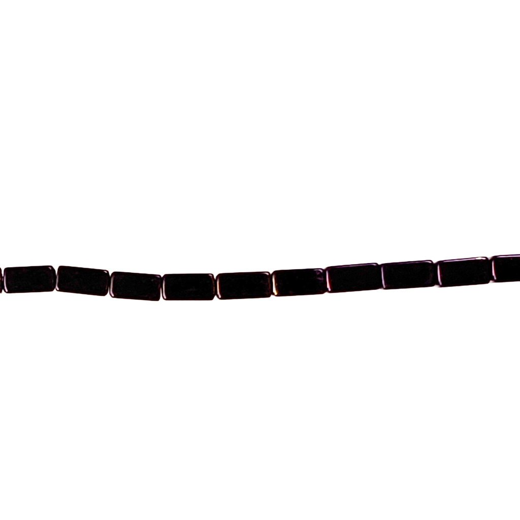 Cuboid Hematite Beads 2x4mm 16" Strand