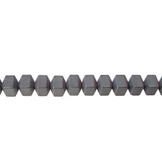 Matte Faceted Cube Hematite Beads 6mm 16" Strand