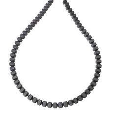 Matte Faceted Cube Hematite Beads 6mm 16" Strand