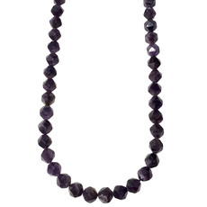 Bead World Faceted Star Cut Amethyst 16" Strand