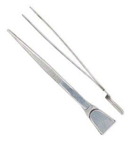 Stainless Steel Tweezers with Scoop 6.5 inches