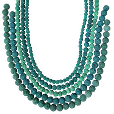 Bead World Green Colored Lava Beads 16" Strand