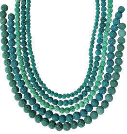 Bead World Green Colored Lava Beads 16" Strand