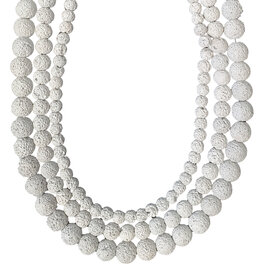 Bead World Light Gray Colored Lava Beads 16" Strand