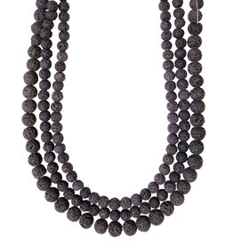 Dark Purple Colored Lava Beads 16" Strand