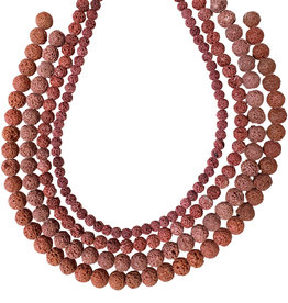 Bead World Red Colored Lava Beads 16" Strand