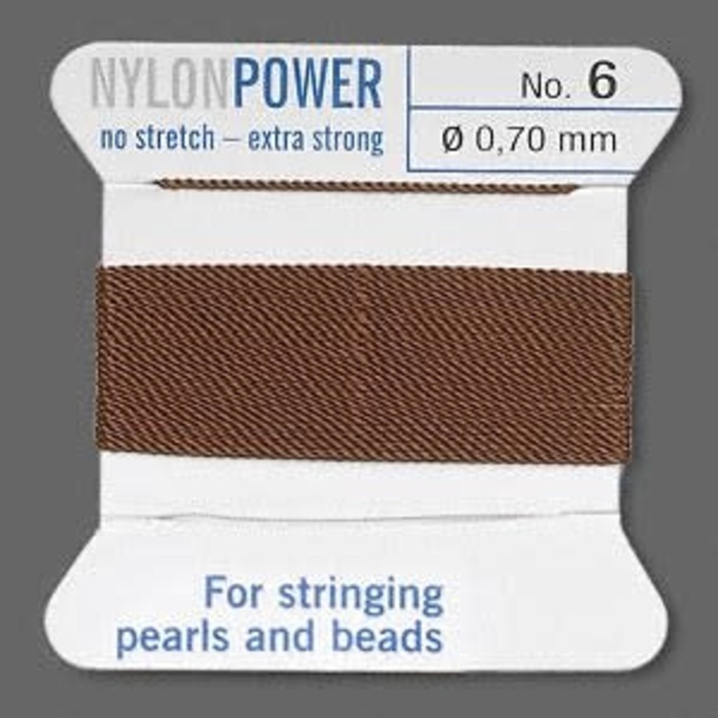 Nylon Thread Thread Nylon Brown #6 2Yrds - Bead World Incorporated