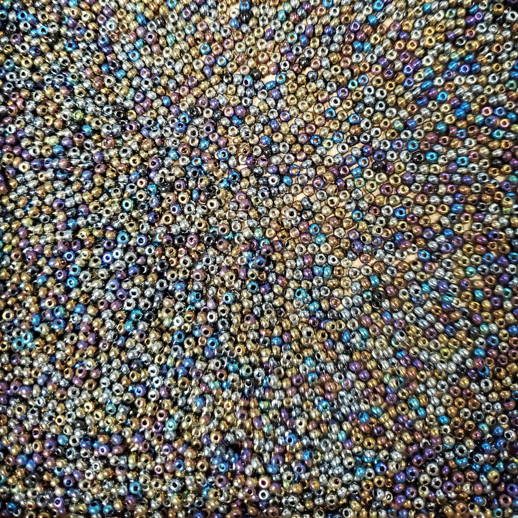 MJB #12  MJB Seed Beads  50gr pkg Rainbow Grey