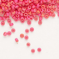 Miyuki #11 Rocaille Seed Bead Opaque Matte Rainbow Coral 25gms