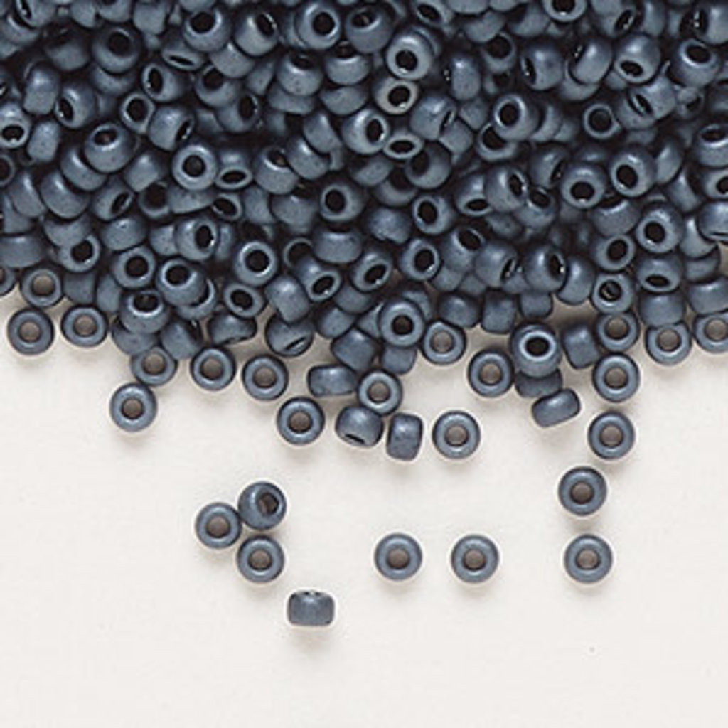 Miyuki #11 Rocaille Seed Bead Opaque Matte Gunmetal 25gms