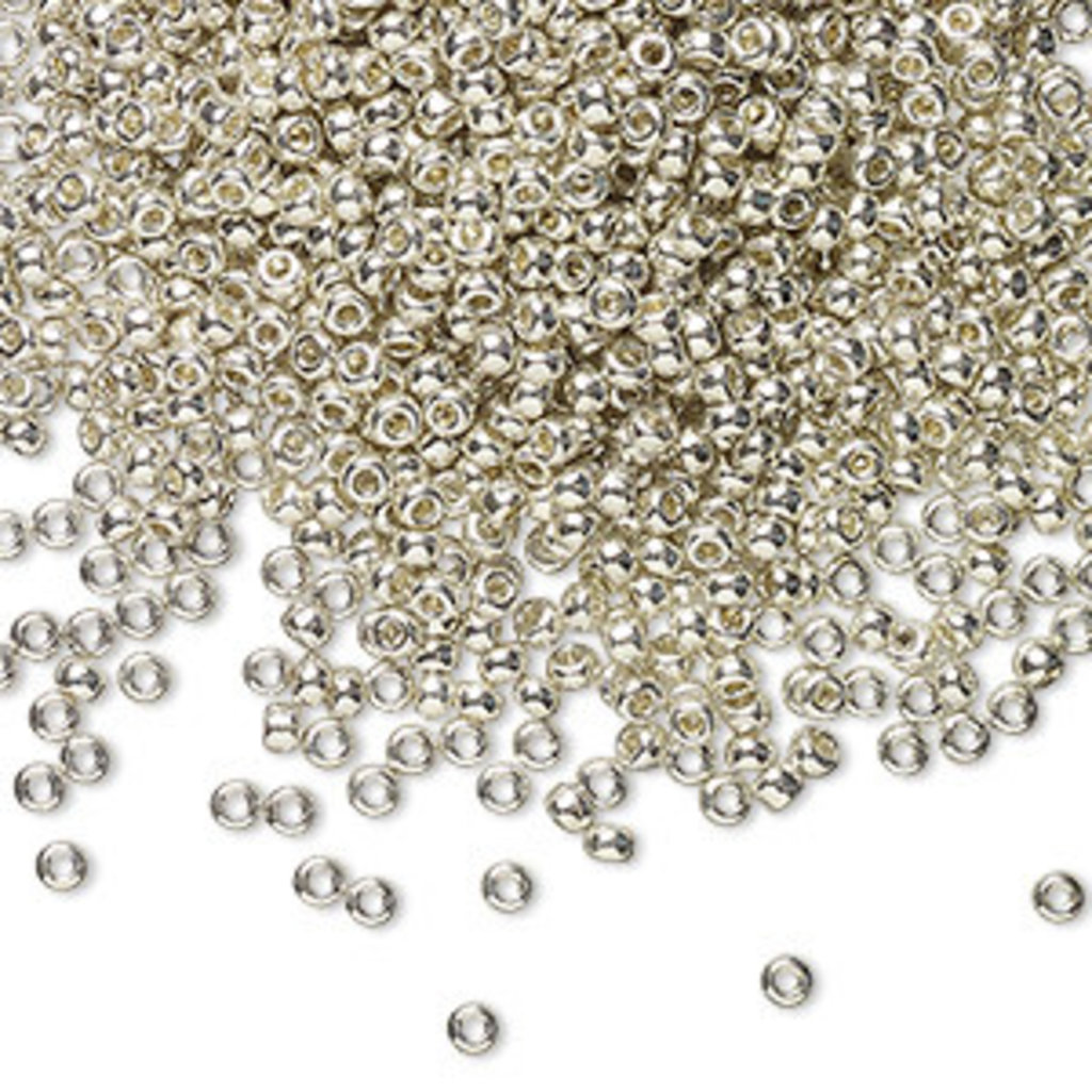 Rocaille #11 Rocaille Seed Bead Opaque Galvanized Silver 25gms