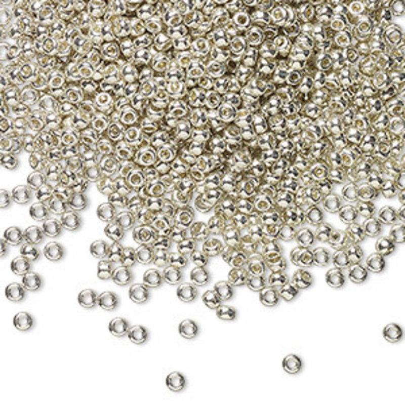 Miyuki #11 Rocaille Seed Bead Opaque Galvanized Silver 25gms