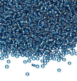 Miyuki #11 Rocaille Seed Bead Transparent Silver-Lined Capri Blue 25gms
