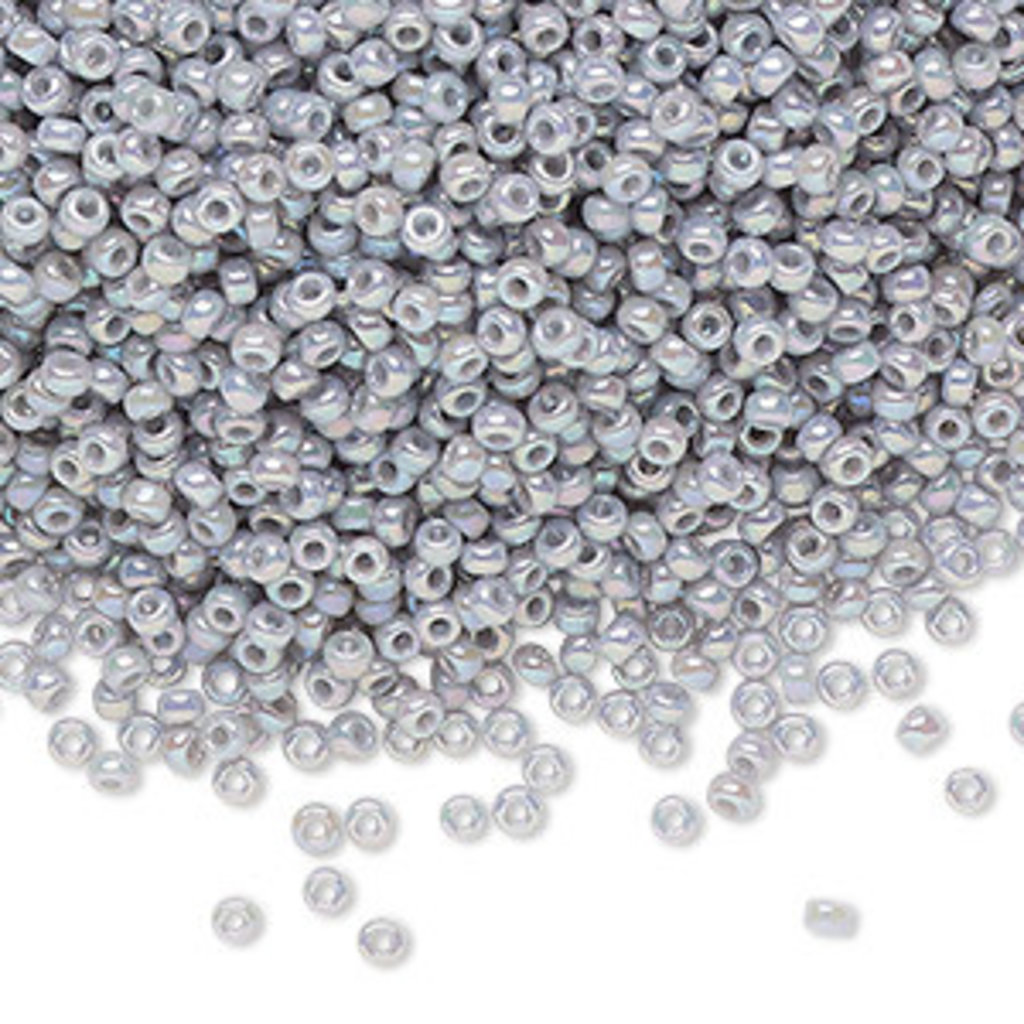 11 Rocaille Opaque Rainbow Ghost Grey 25gm - Bead World Incorporated