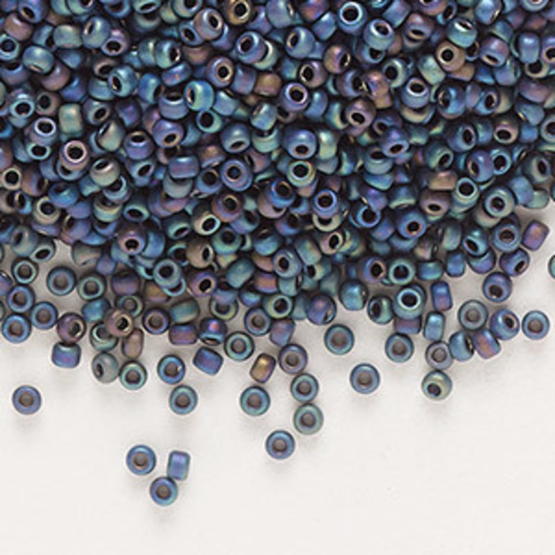 Miyuki #11 Rocaille Seed Bead Opaque Matte Rainbow Black 25gms