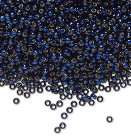 Miyuki #11 Rocaille Seed Bead Transparent Silver-Lined Navy Blue 25gms
