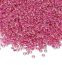 Miyuki #11 Rocaille Seed Bead TransHPink-Lined Rnbw Crystal Clear 25gms