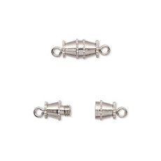 Barrel Clasp Imitation Nickel-Plated Brass 10x5mm 5pcs.