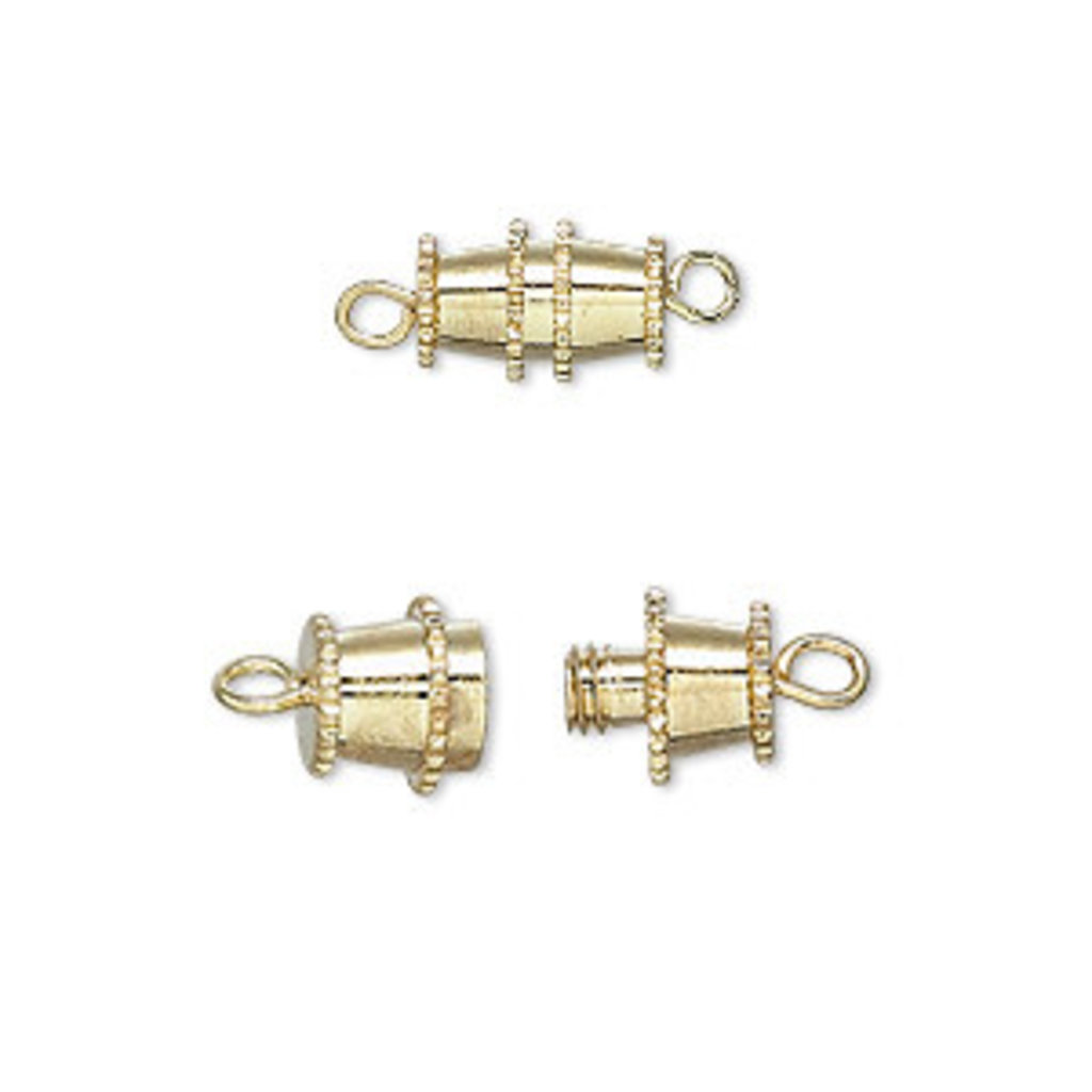 Barrel Clasp Imitation Gold-Plated Brass 10x5mm 5pcs.