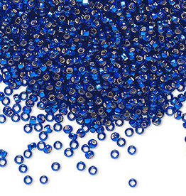 Preciosa Sb#11 Square Hole Transparent S-Lined Sapphire Blue 50-gram pkg.