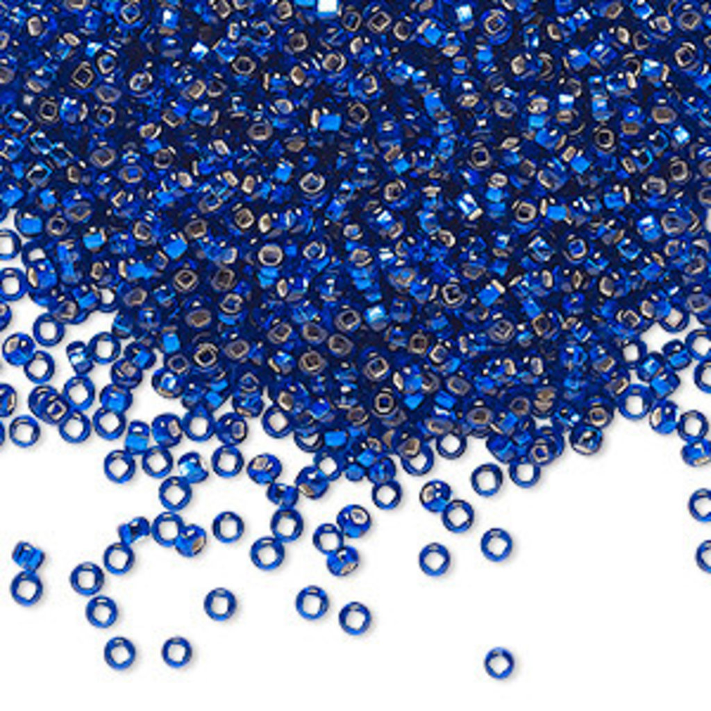 Preciosa Sb#11 Square Hole Transparent S-Lined Sapphire Blue 50-gram pkg.