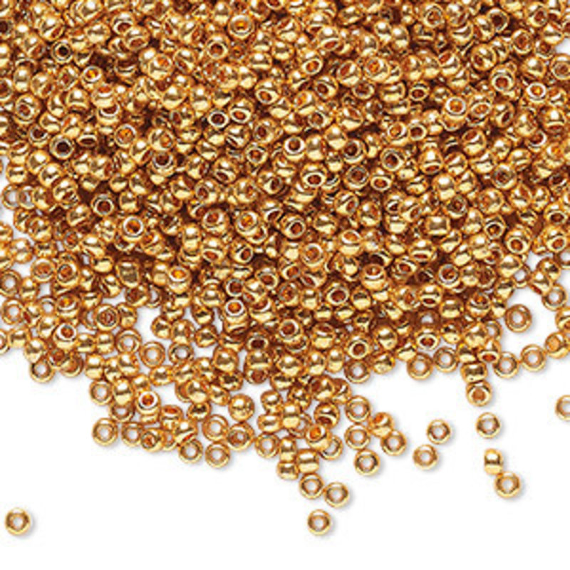 Preciosa Sb#11 Loose Opaque Metallic Dark Gold Clear 50gm pkg.
