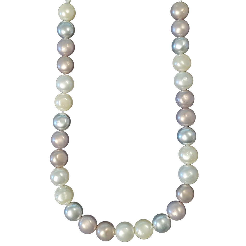 Neutral Round Flat Shell Pearl 16" Strand 14mm