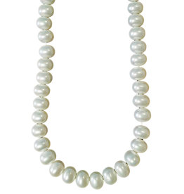 White Oval Side Drilled Shell Pearl 16" Strand 16x12mm