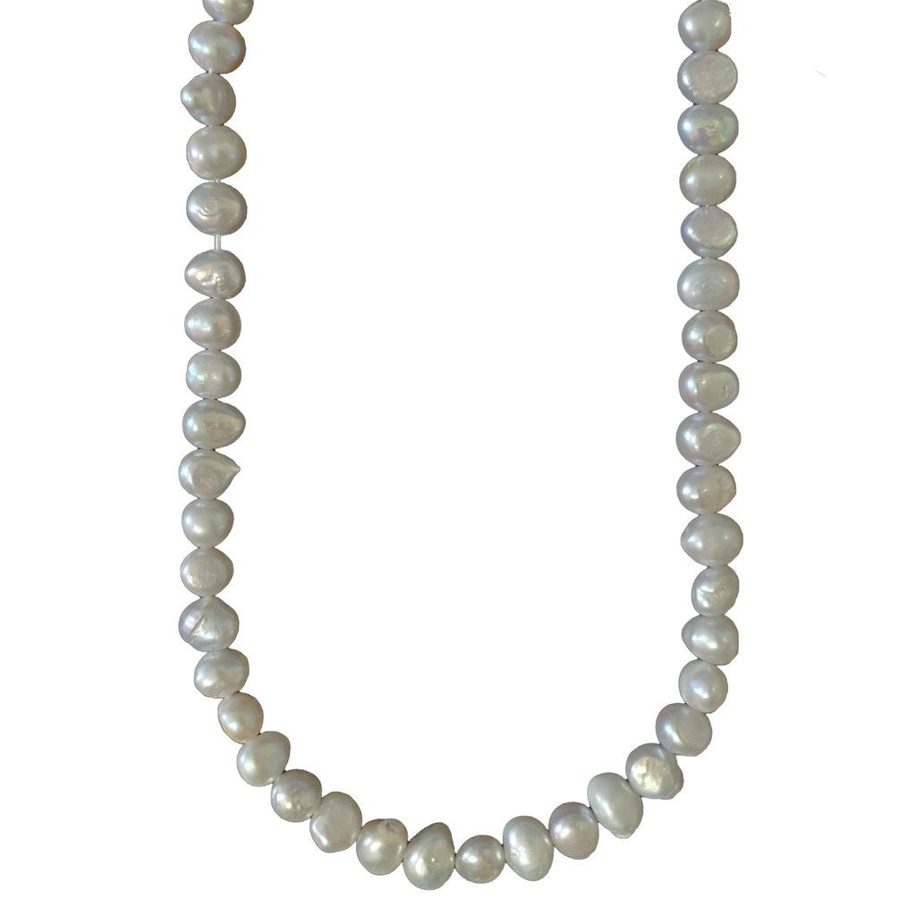 Light Grey Baroque Fresh Water Pearl 16" Strand 10mm