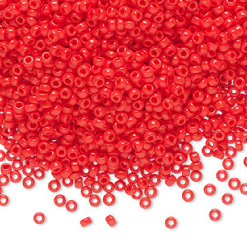 Miyuki #11 Rocaille Seed Bead Opaque Vermillion Red 25gms