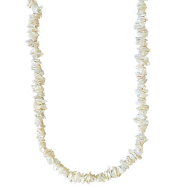 Ivory Flat Chips Fresh Water Pearl 16" Strand