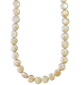 Gold Coin Fresh Water Pearl 16" Strand 14mm