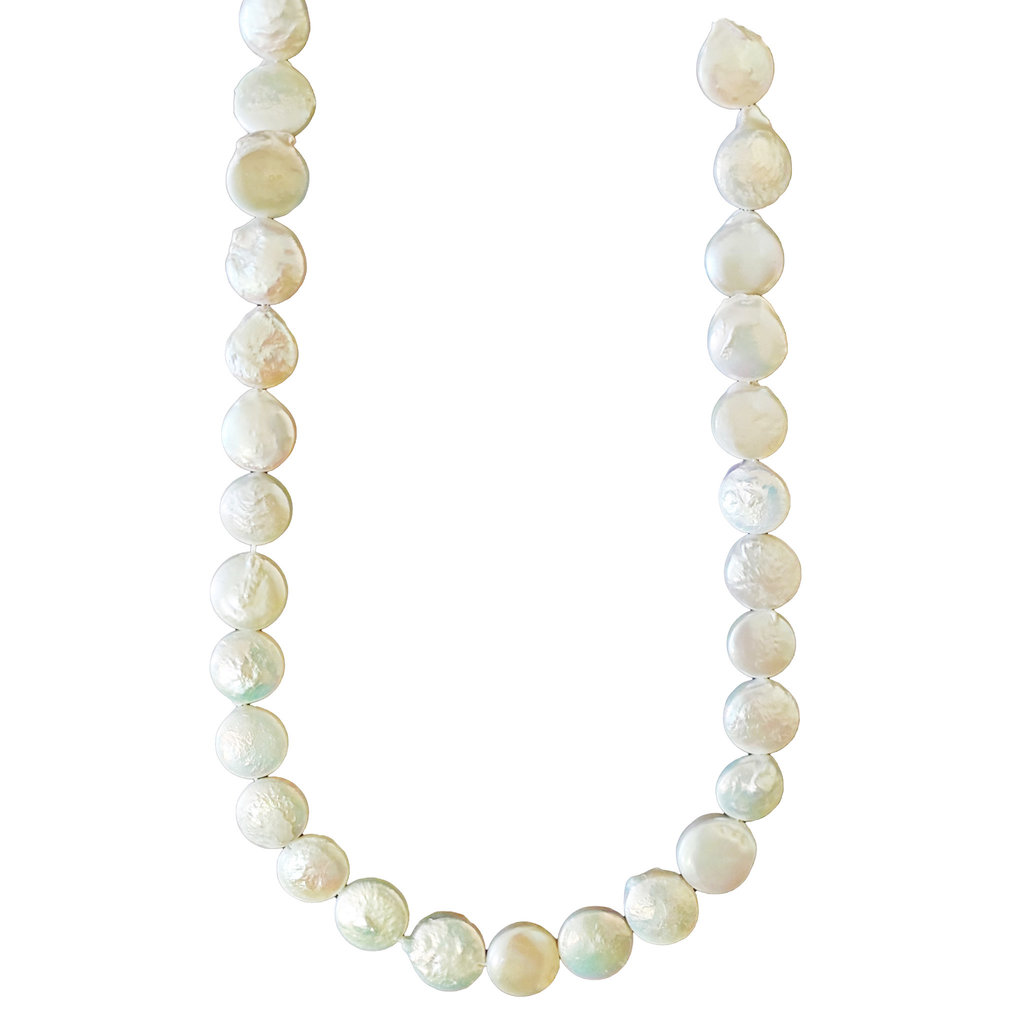 Ivory Coin Fresh Water Pearl 16" Strand 12mm