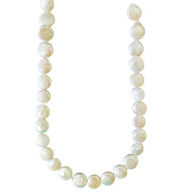 Ivory Coin Fresh Water Pearl 16" Strand 12mm