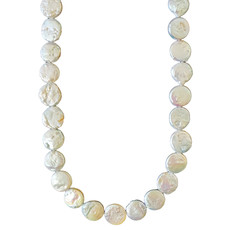 Ivory Coin Fresh Water Pearl 16" Strand 15mm