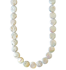 Ivory Coin Fresh Water Pearl 16" Strand 16mm