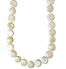 Ivory Coin Fresh Water Pearl 16" Strand 18mm