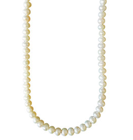 White Oval Side Drilled Fresh Water Pearl 16" Strand 8x9mm