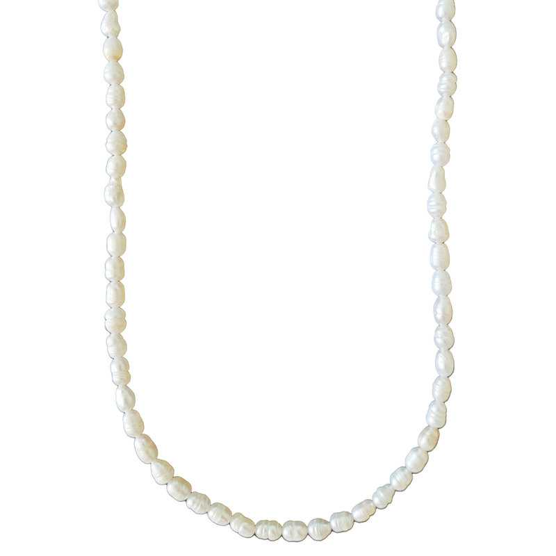 White Ringed Fresh Water Pearl 16" Strand 4x6mm