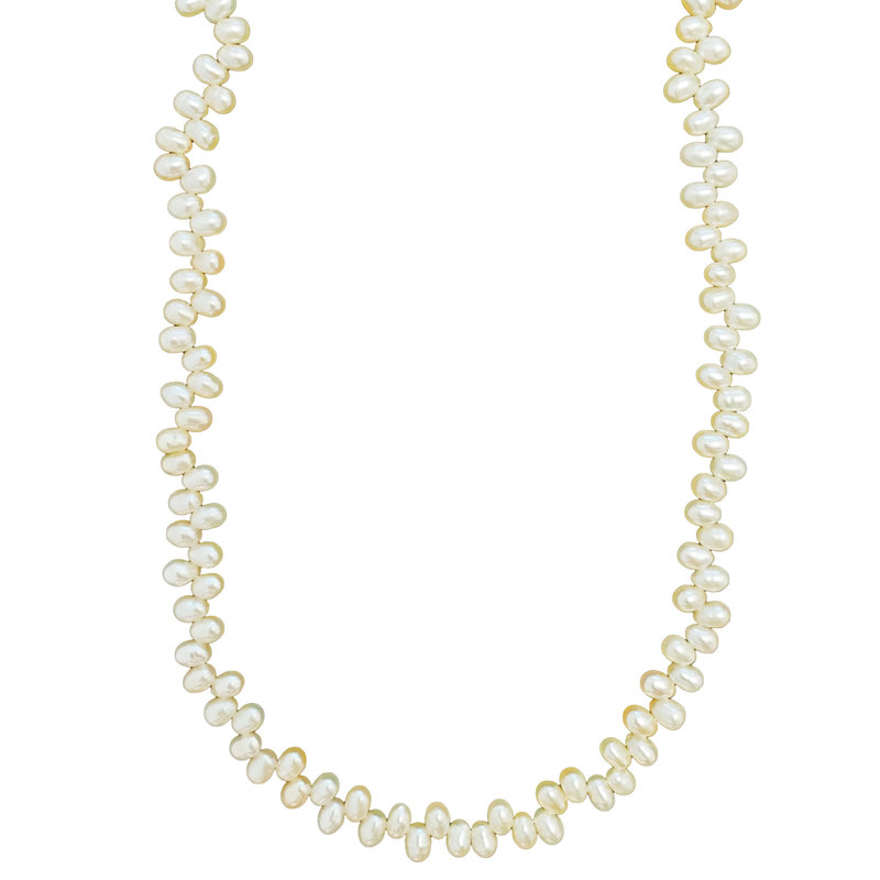 Cream Ringed Fresh Water Pearl 16" Strand 5x6mm