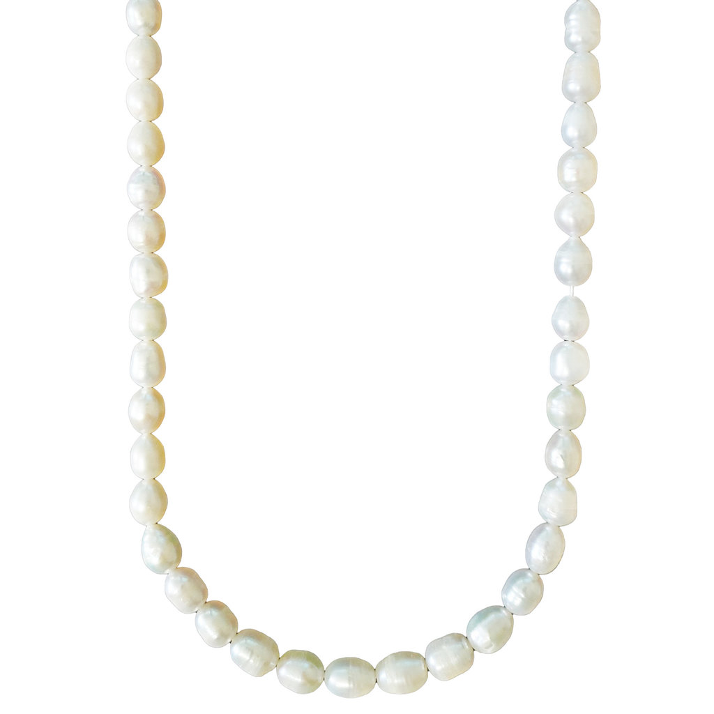 Ivory Ringed Fresh Water Pearl 16" Strand 8x10mm