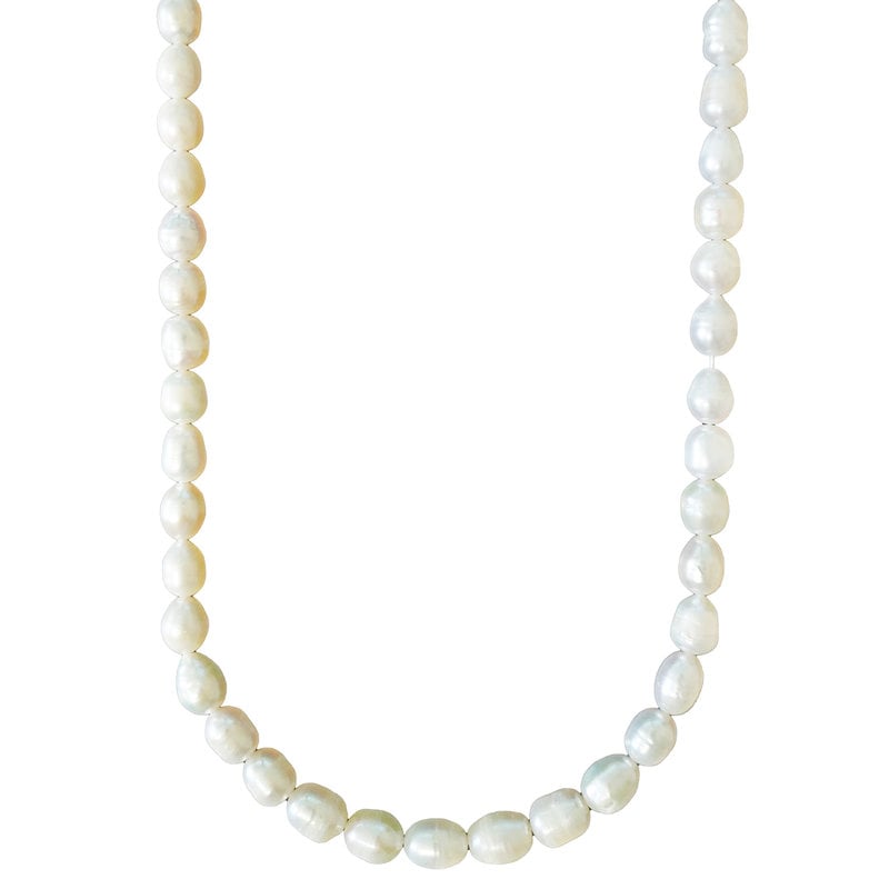 Ivory Ringed Fresh Water Pearl 16" Strand 8x10mm