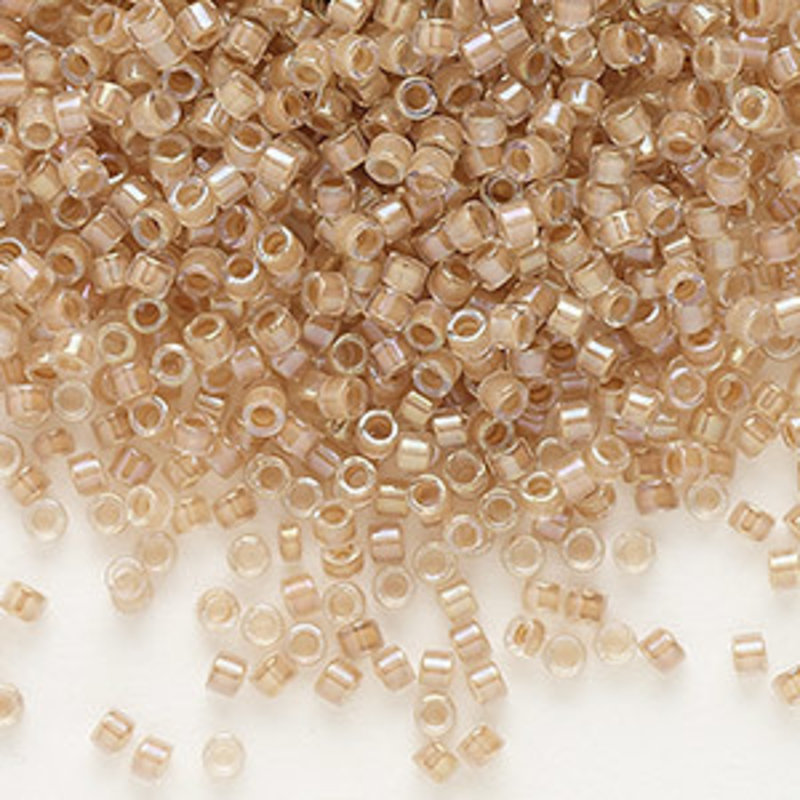 Miyuki Delica #11 Color-Lined Beige Db0069    7.5gms