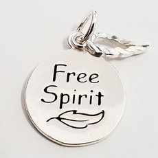 Bead World Free Spirit w/ Wing Sterling Silver Pendant 15mm