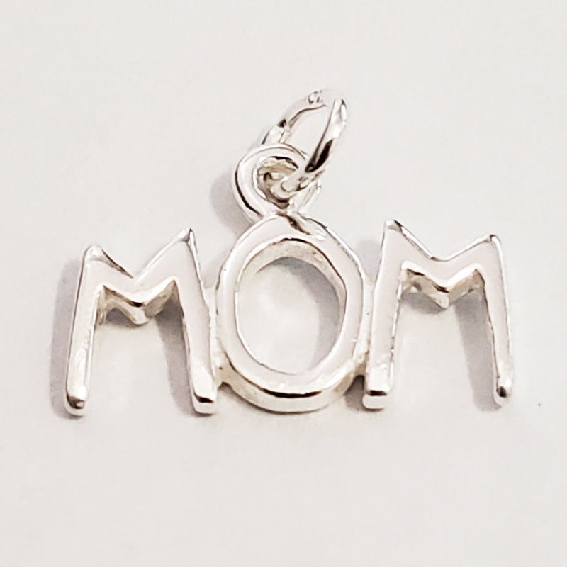Bead World Word Mom Sterling Silver Pendant 6x13mm